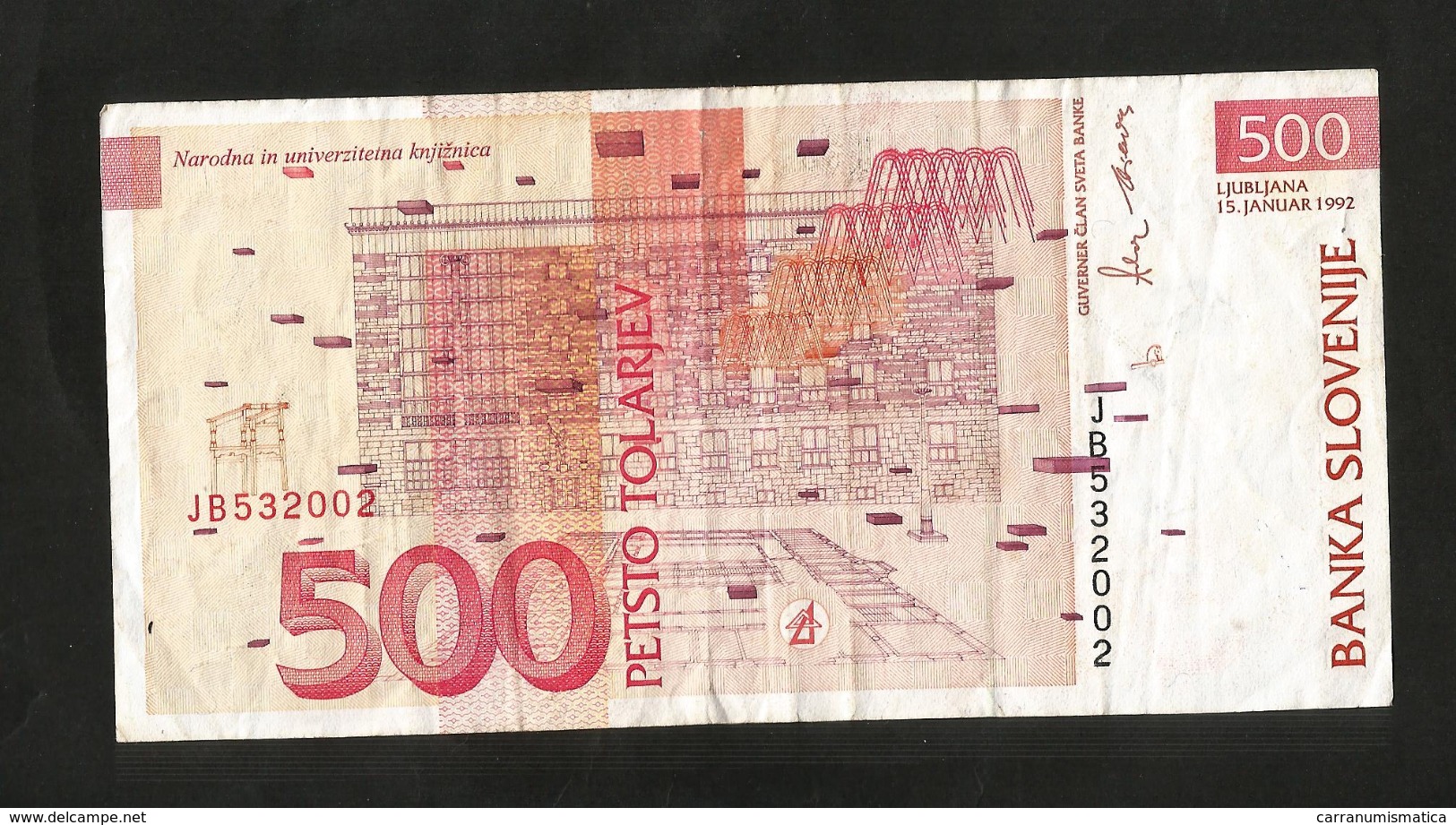 SLOVENIA - BANKA SLOVENIJE - 500 TOLARJEV - (1992) - Eslovenia