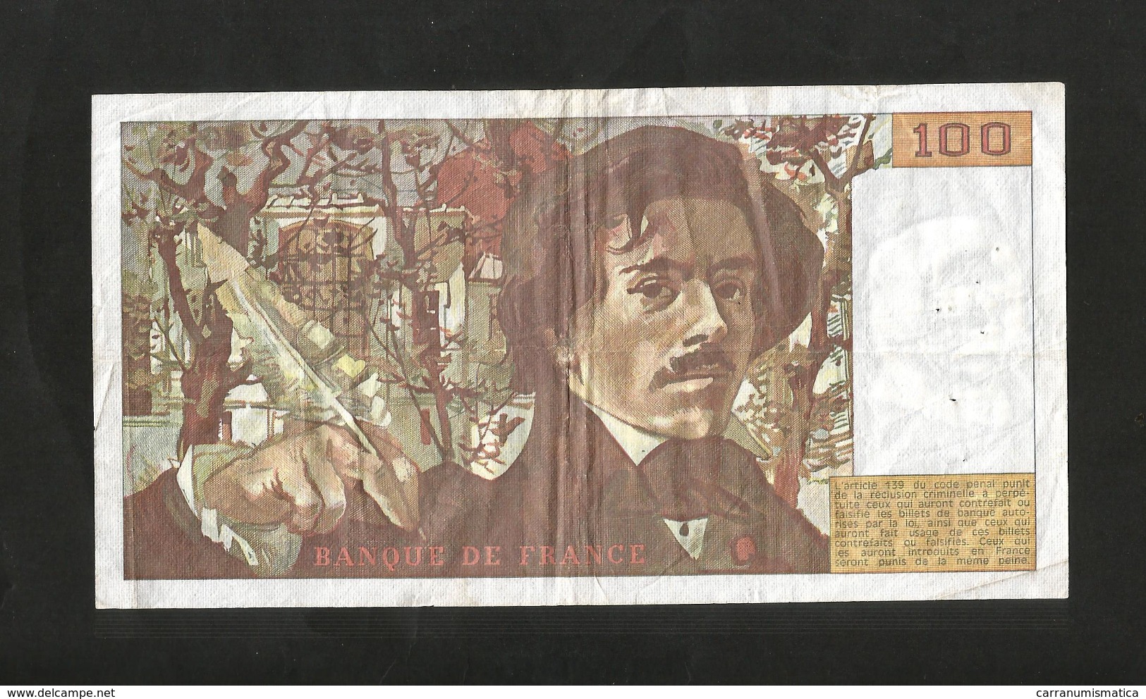 FRANCE - BANQUE De FRANCE - 100 Francs DELACROIX (1985) Serie: Q. 91 - 100 F 1978-1995 ''Delacroix''