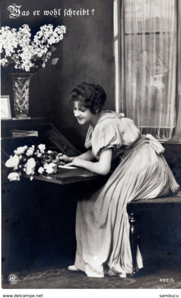 Was Er Wohl Schreibt - Liebe Liebesbrief Amour Ca 1920 - Fotografie