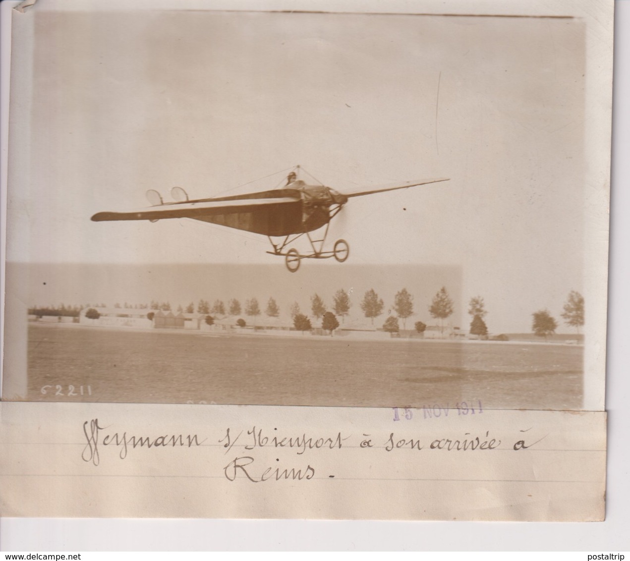 WEYMAN S NIEUPORT A SON ARRIVÉE A REIMS  18*13CM Maurice-Louis BRANGER PARÍS (1874-1950) - Aviación