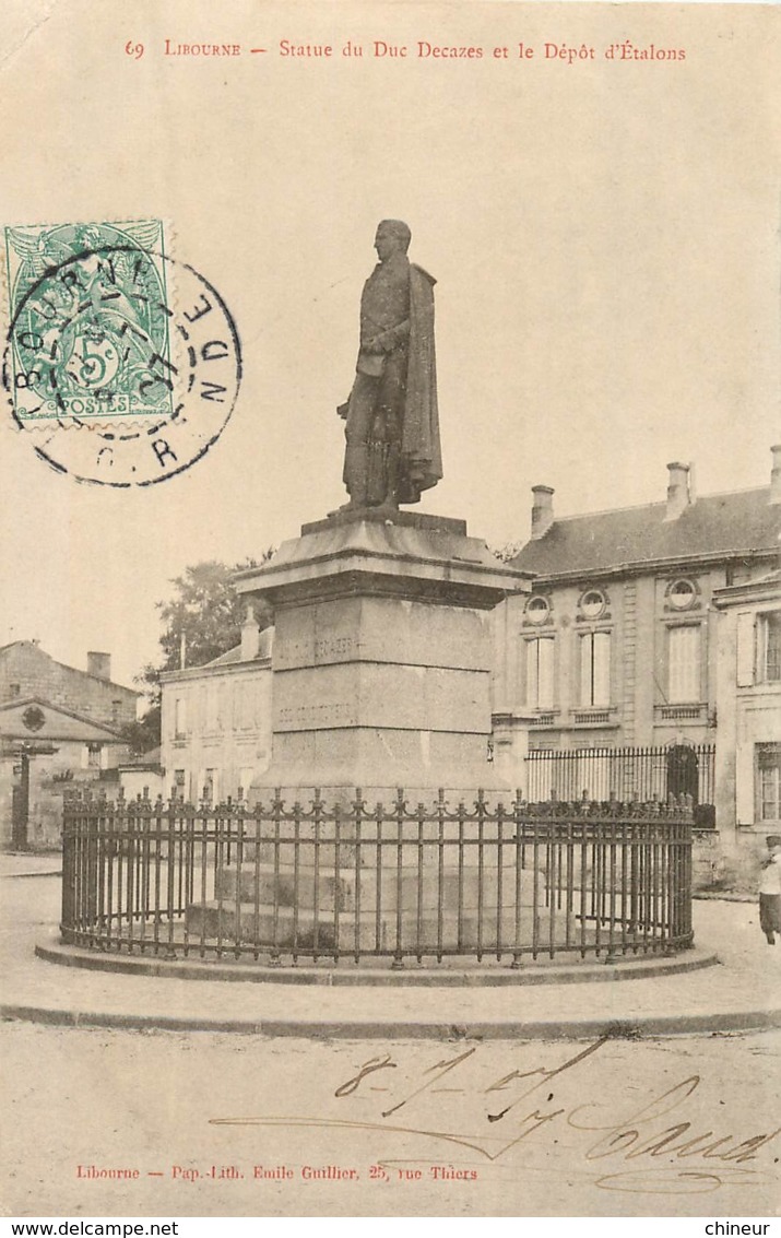 LIBOURNE STATUE DU DUC DECAZES - Libourne