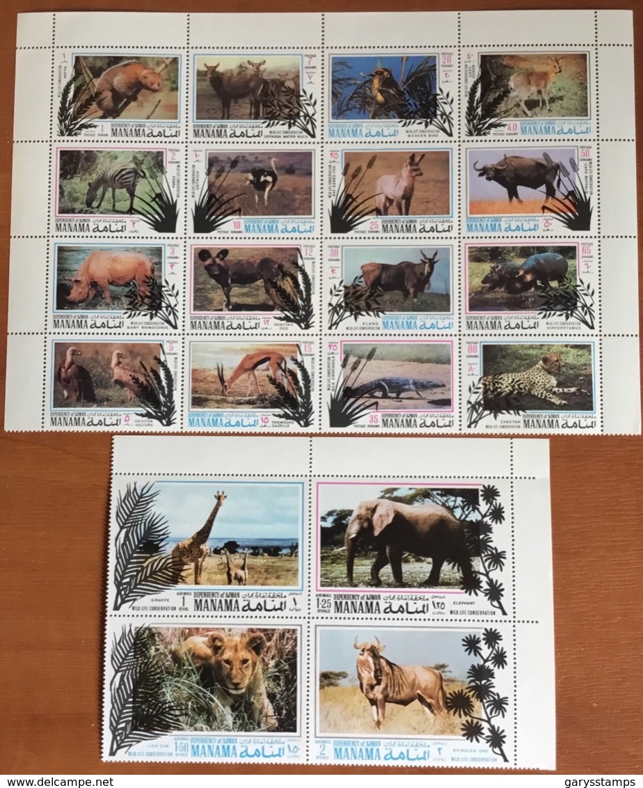 Ajman Manama 1971 Wildlife Conservation Animals Birds Complete MNH - Altri & Non Classificati