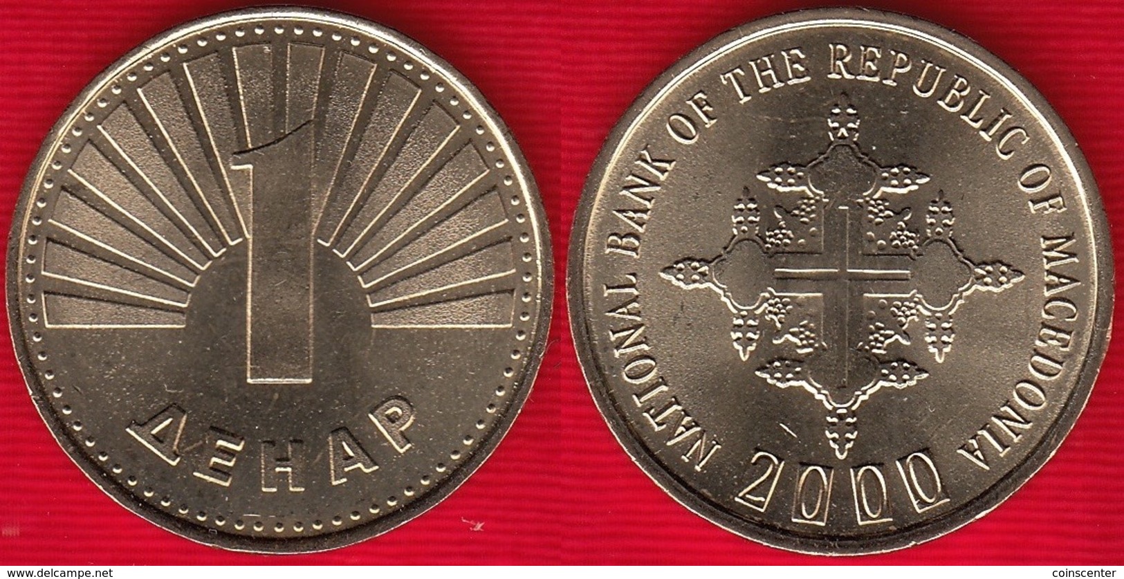 Macedonia 1 Denar 2000 Km#27 "Christianity" UNC - Noord-Macedonië