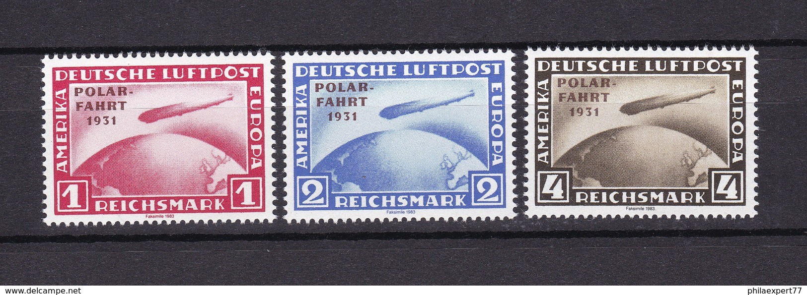 Deutsches Reich - 1931 - Michel Nr. 456/458 - Postfrisch - Neudruck 1983 - Unused Stamps