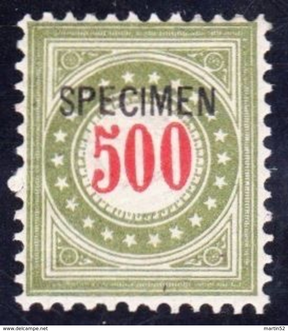 Porto 1897 "olivgrün - Vert-olive" Zumstein 22G II N Michel 22By Ga Mit Aufdruck Surcharge SPECIMEN * MLH (Zu CHF 35.00) - Postage Due