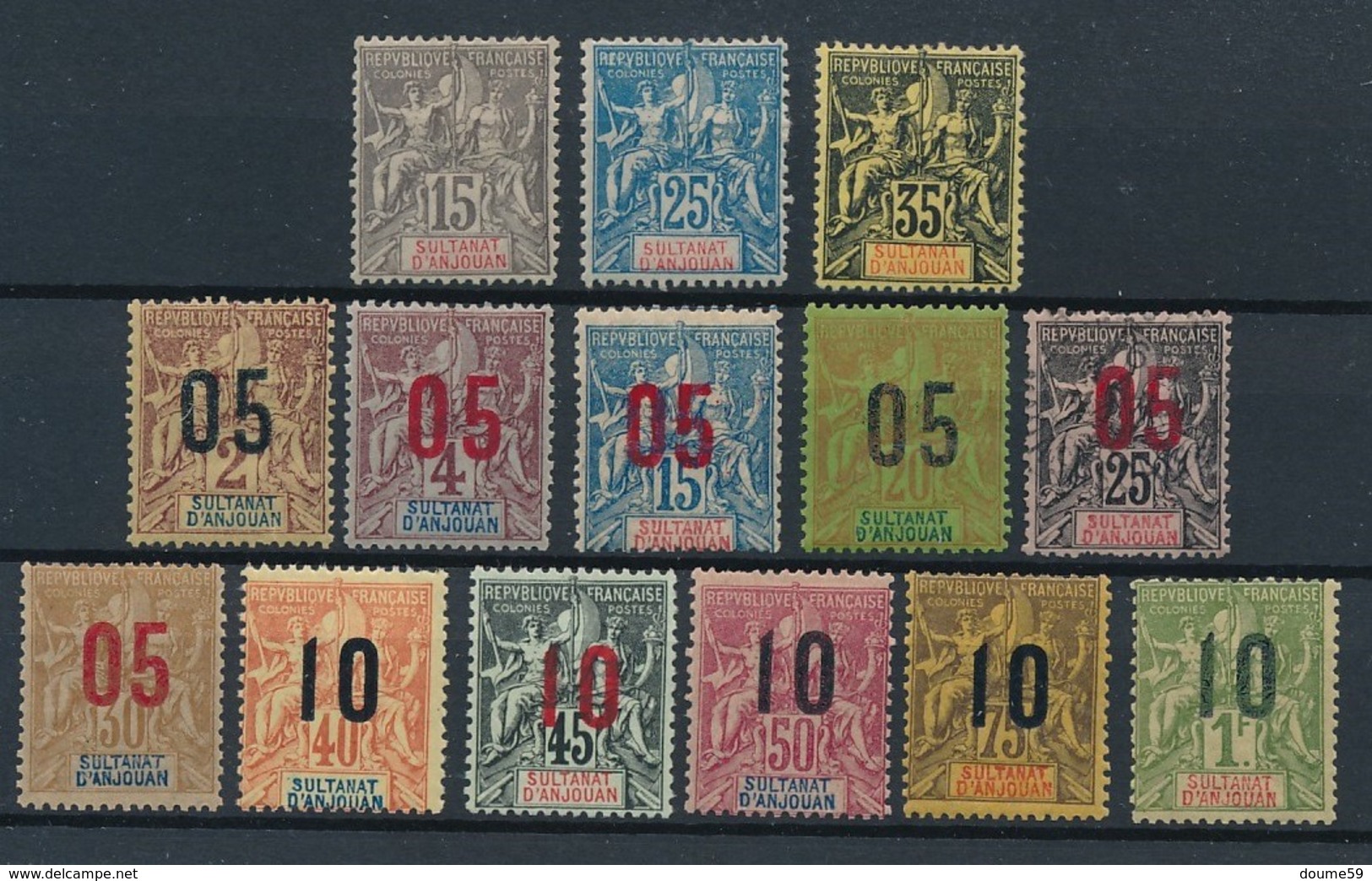 DB-202: ANJOUAN: Lot Avec N°15*-16*-17*-20/30* - Unused Stamps