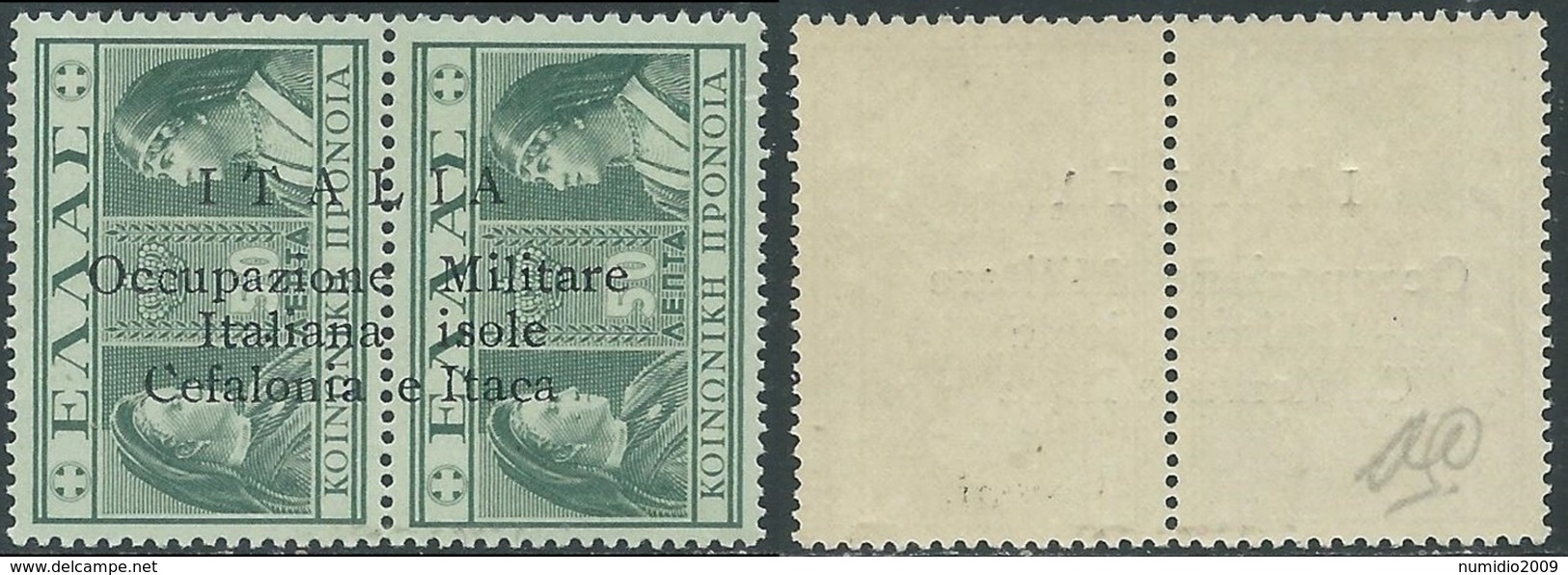 1941 CEFALONIA E ITACA PREVIDENZA SOCIALE 50+50 LIRE MNH ** - UR44-4 - Cefalonia & Itaca