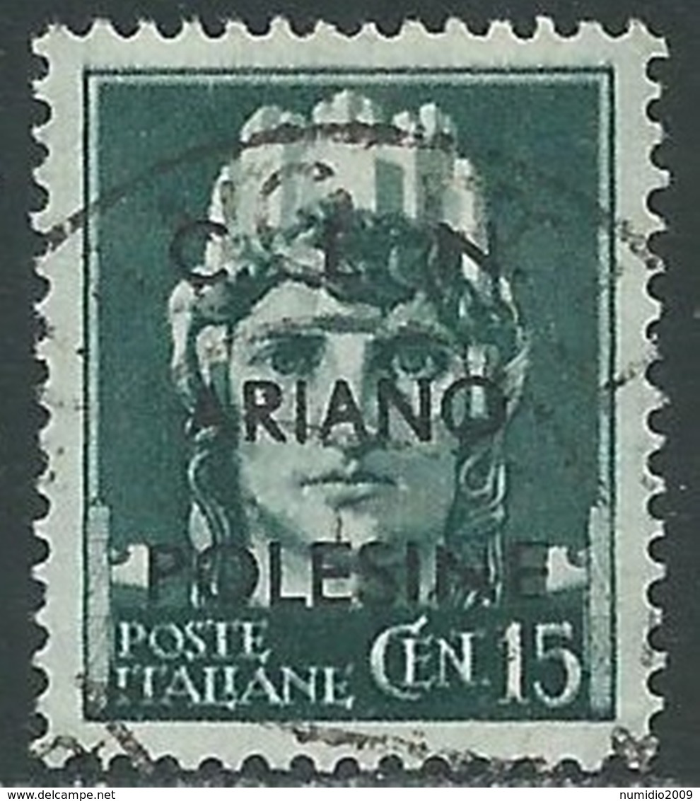 1945 EMISSIONI CLN ARIANO POLESINE USATO EFFIGIE 15 CENT - UR41-2 - Comitato Di Liberazione Nazionale (CLN)