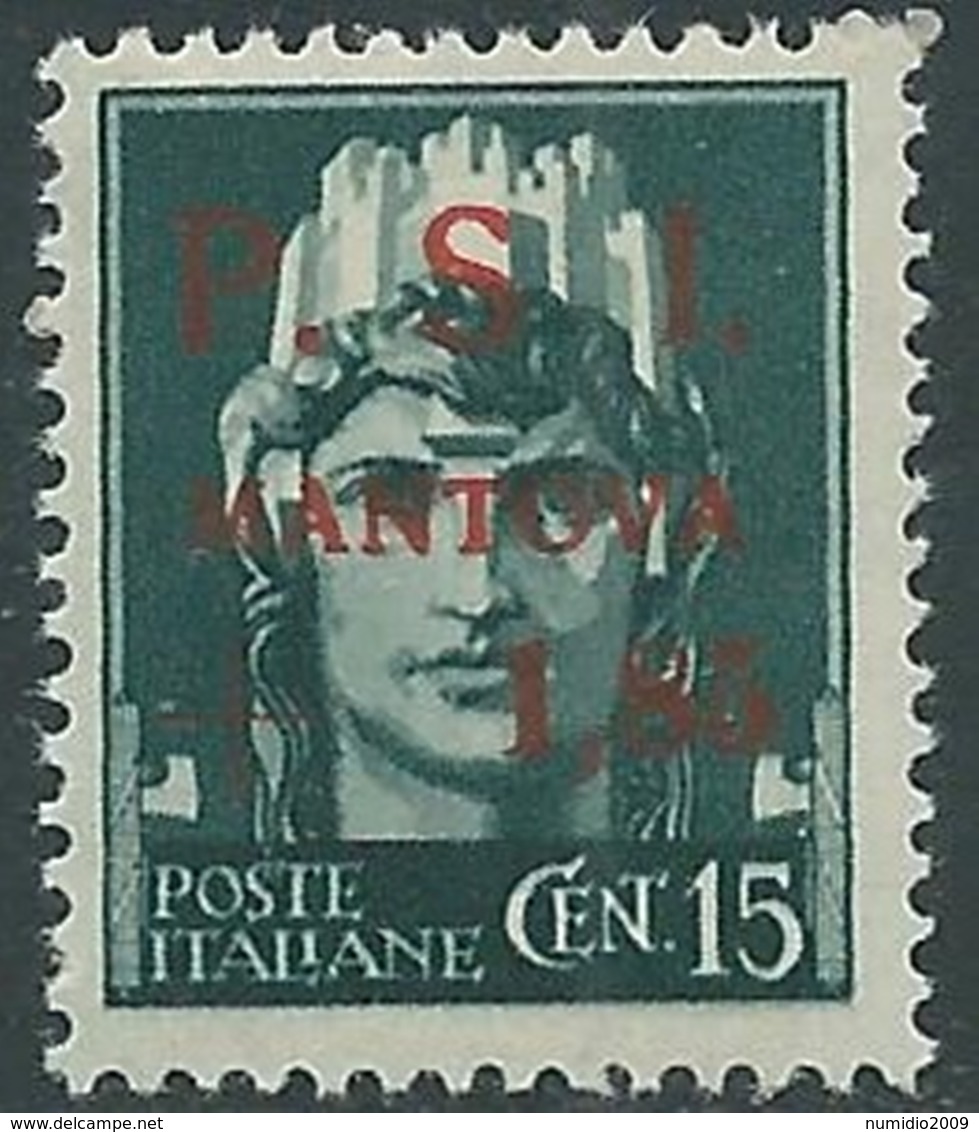 1945 EMISSIONI CLN MANTOVA 1,85 LIRE VARIETà NO PUNTO DOPO S MNH ** - UR45-2 - Comité De Libération Nationale (CLN)