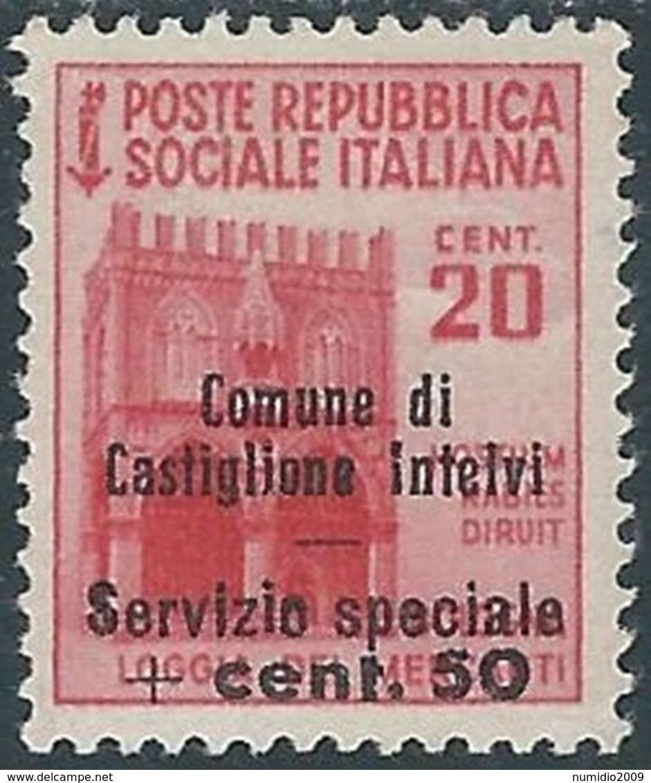 1945 EMISSIONI LOCALI CASTIGLIONE D'INTELVI 50 SU 20 CENT MH * - UR43-2 - Local And Autonomous Issues