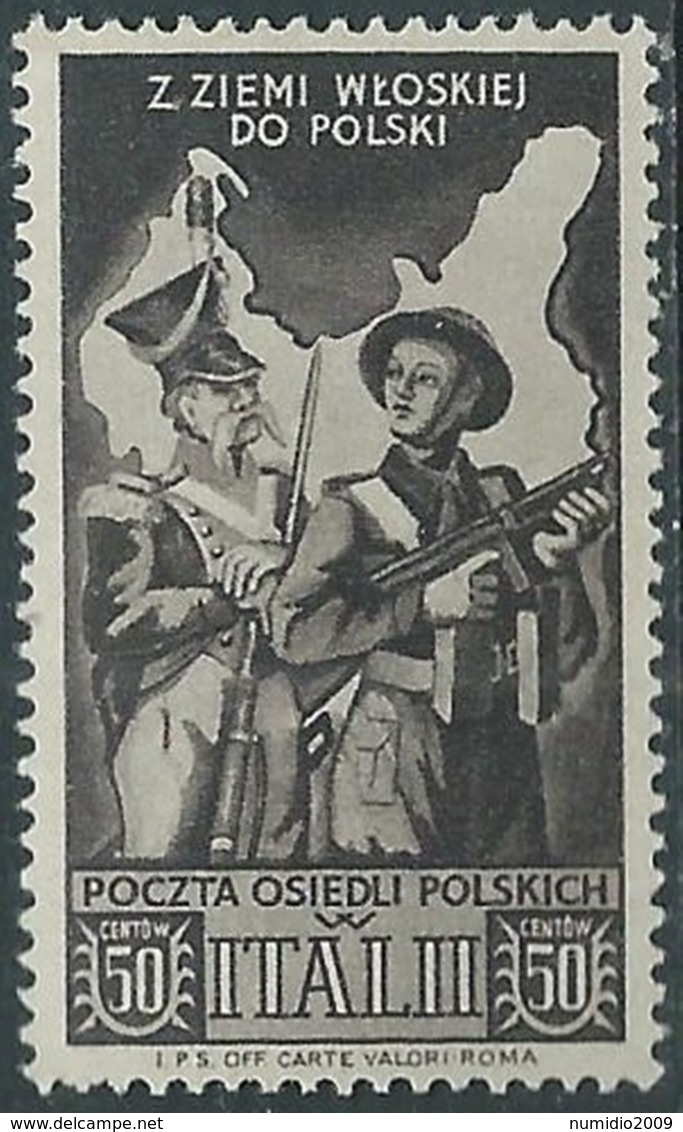 1946 CORPO POLACCO SOCCORSO DI GUERRA 50 CENT MNH ** - UR44-2 - 1946-47 Zeitraum Corpo Polacco