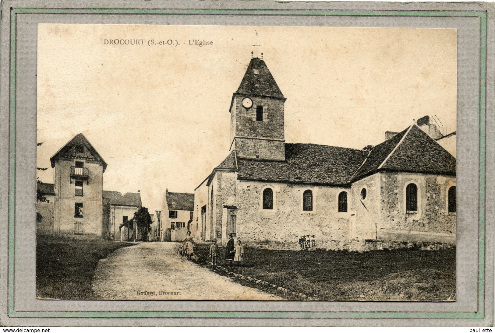 CPA - DROCOURT (78) - Aspect Du Quartier De L'Eglise En 1917 - Sonstige & Ohne Zuordnung