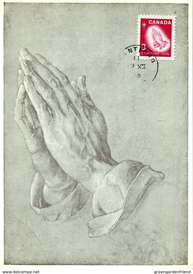 47094 Canada, Maximum 1956, Painting Of Albrecht Durer Praying Hands, Hände Im Gebet,mains En Prière, - Altri & Non Classificati