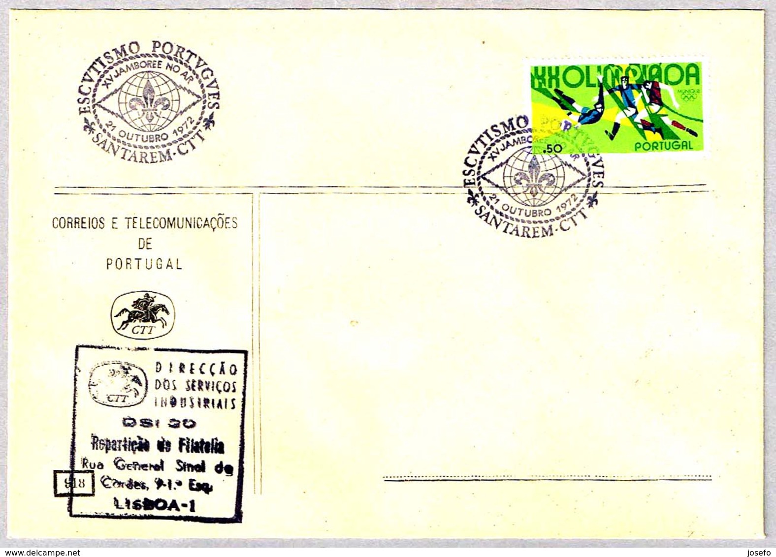 ESCUTISMO PORTUGUES - XV JAMBOREE NO AR - SCOUTS. Santarem, Portugal, 1972 - Cartas & Documentos