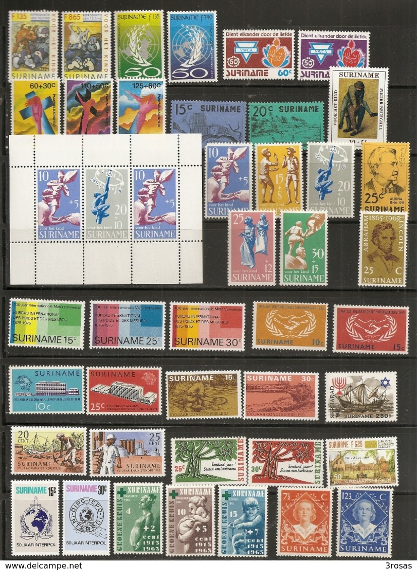 Surinam Collection Mint With Many Complete And Topical Sets - Colecciones (sin álbumes)