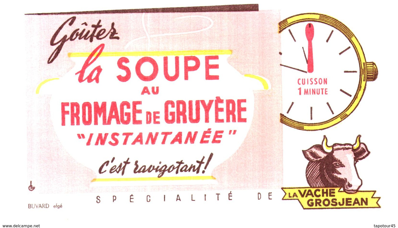 So V G/  Buvard Soupe "Vache Grosjean"  (N= 1) - Produits Laitiers