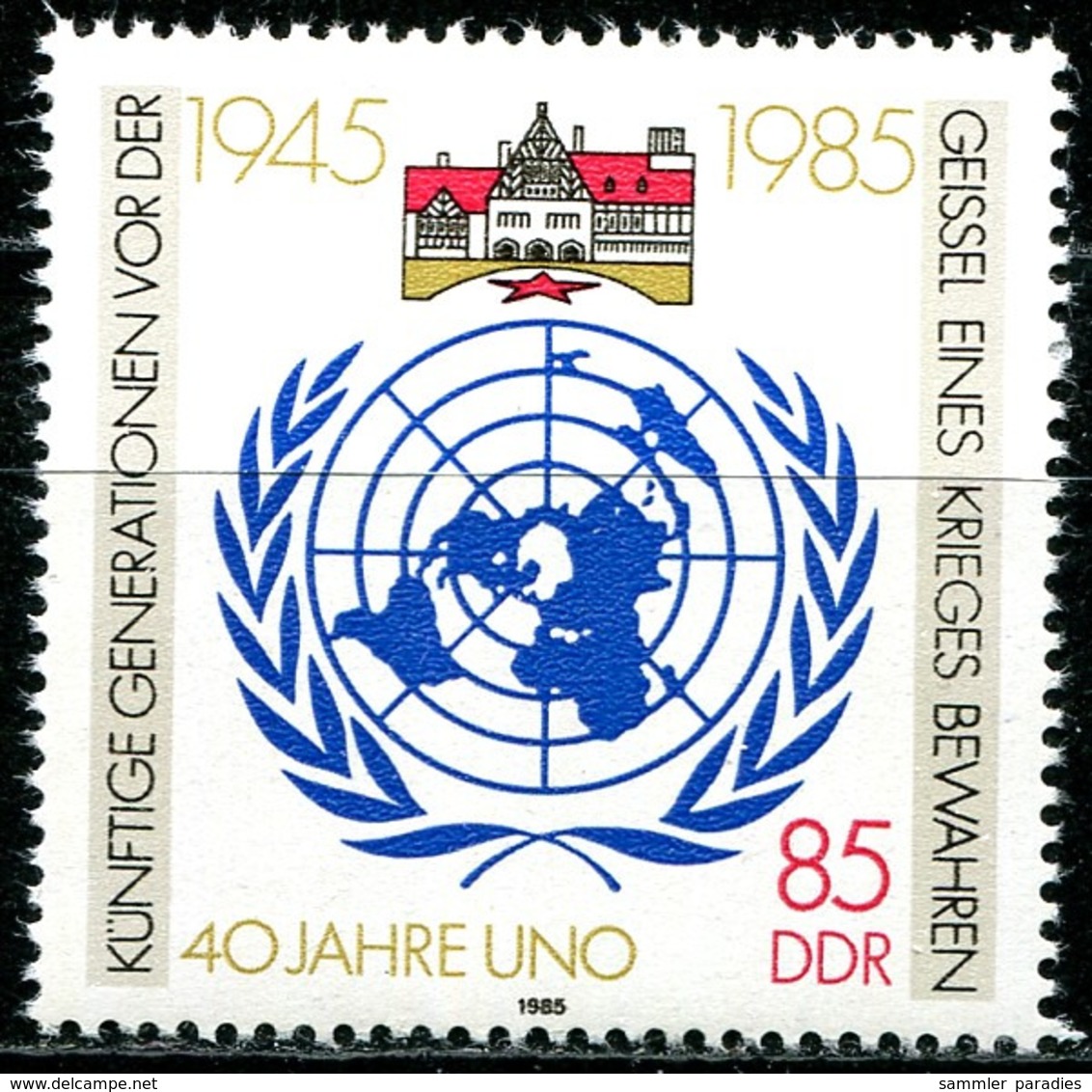 DDR - Mi 2982 - ** Postfrisch (C) - 85Pf  40 Jahre UNO - Ungebraucht