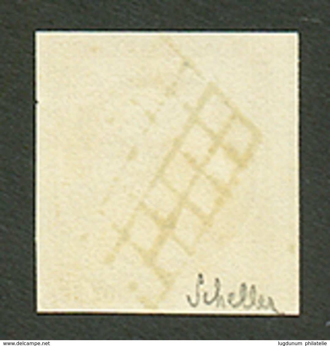 10c CERES (n°1) Obl. Grille. Signé SCHELLER. TTB. - 1849-1850 Ceres