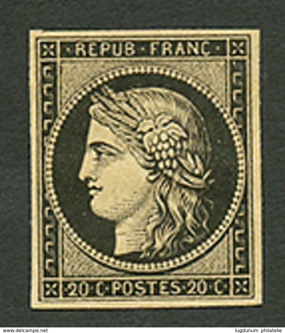 20c Noir (n°3) Neuf *. Cote 625€. Signé SCHELLER. TTB. - 1849-1850 Cérès