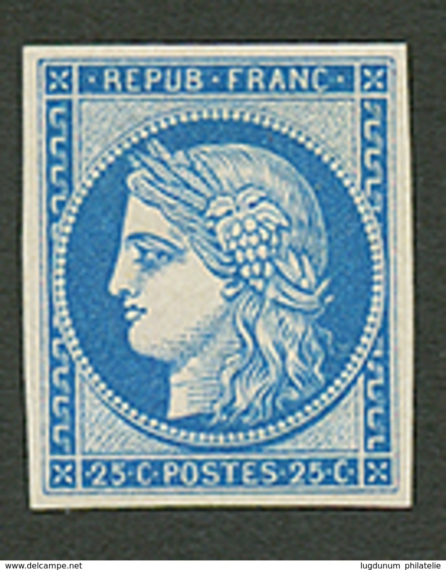 25c CERES REIMPRESSION (n°4d) Neuf SANS CHARNIERE **. Cote 600€++. Certificat SCHELLER. Superbe. - 1849-1850 Ceres