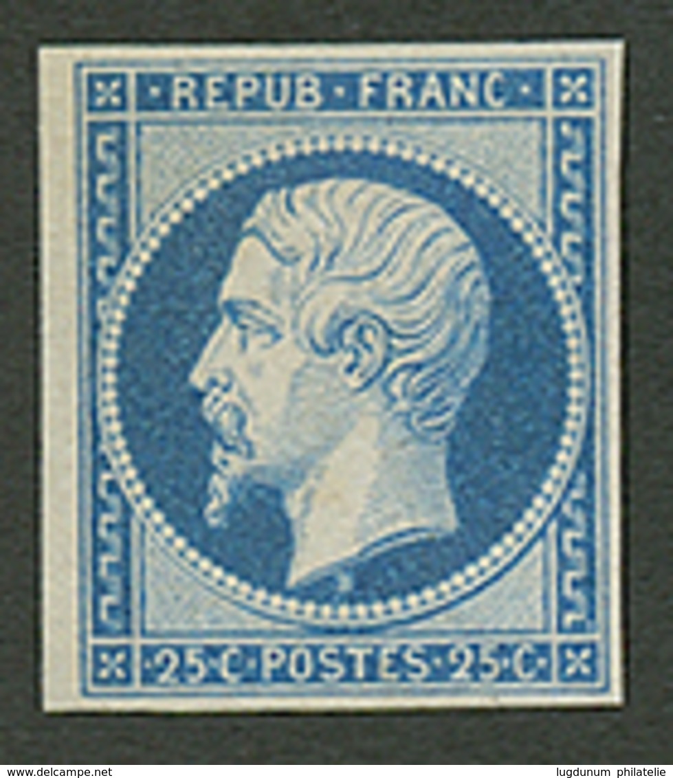 25c PRESIDENCE Bleu-Vert (Maury 10c) Neuf Sans Gomme. Cote 1600€. Certificat SCHELLER. Superbe Qualité. - 1852 Louis-Napoleon