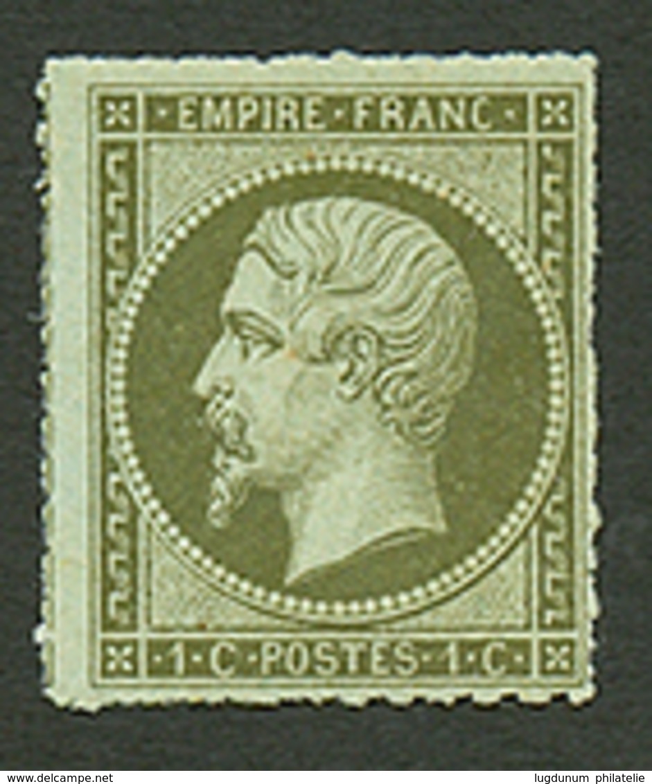 1c Empire (n°11) Perçé En Ligne Neuf *. Rare. Signé SCHELLER. TTB. - 1853-1860 Napoléon III.
