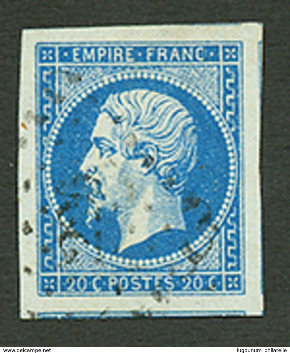 20c Empire (n°14d) Bleu Sur Vert Obl. Marges énormes (3 Voisins). Signé SCHELLER. Superbe. - 1853-1860 Napoleon III