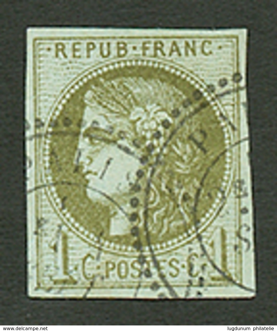 1c BORDEAUX (n°39) Obl. Cachet Perlé Type 24. Cote 550€. Signé SCHELLER. TB. - 1870 Emisión De Bordeaux