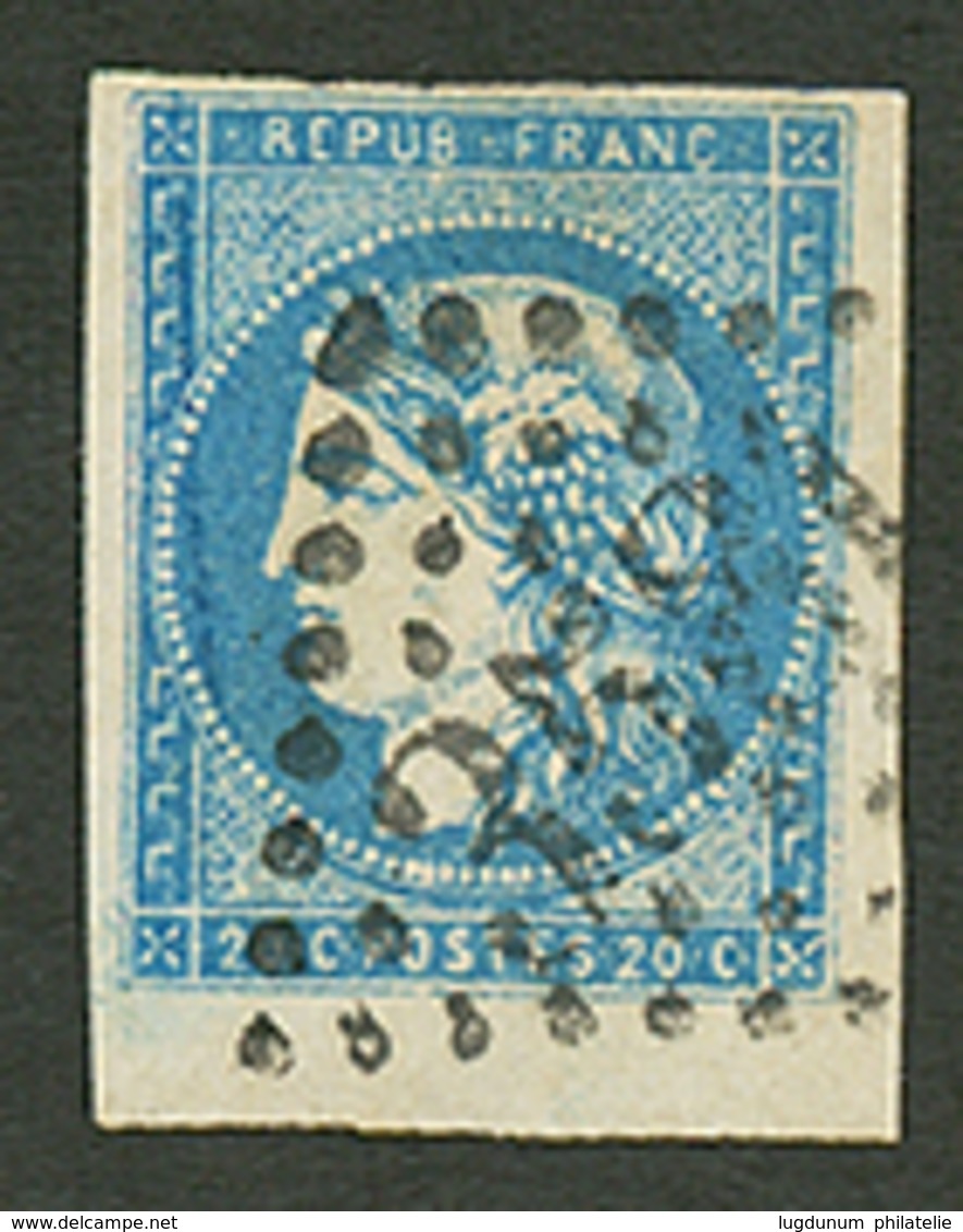 20c BORDEAUX (n°44) Bord De Feuille Obl. Signé SCHELLER. Superbe. - 1870 Bordeaux Printing