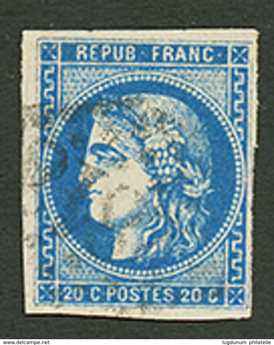 20c BORDEAUX (n°46) Obl. Impression RECTO-VERSO. RARE. Superbe. - 1870 Bordeaux Printing
