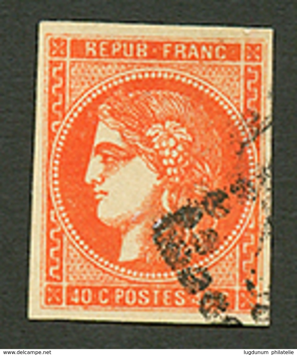 40c BORDEAUX (n°48) Orange Fonçé. Signé SCHELLER. Superbe. - 1870 Emisión De Bordeaux