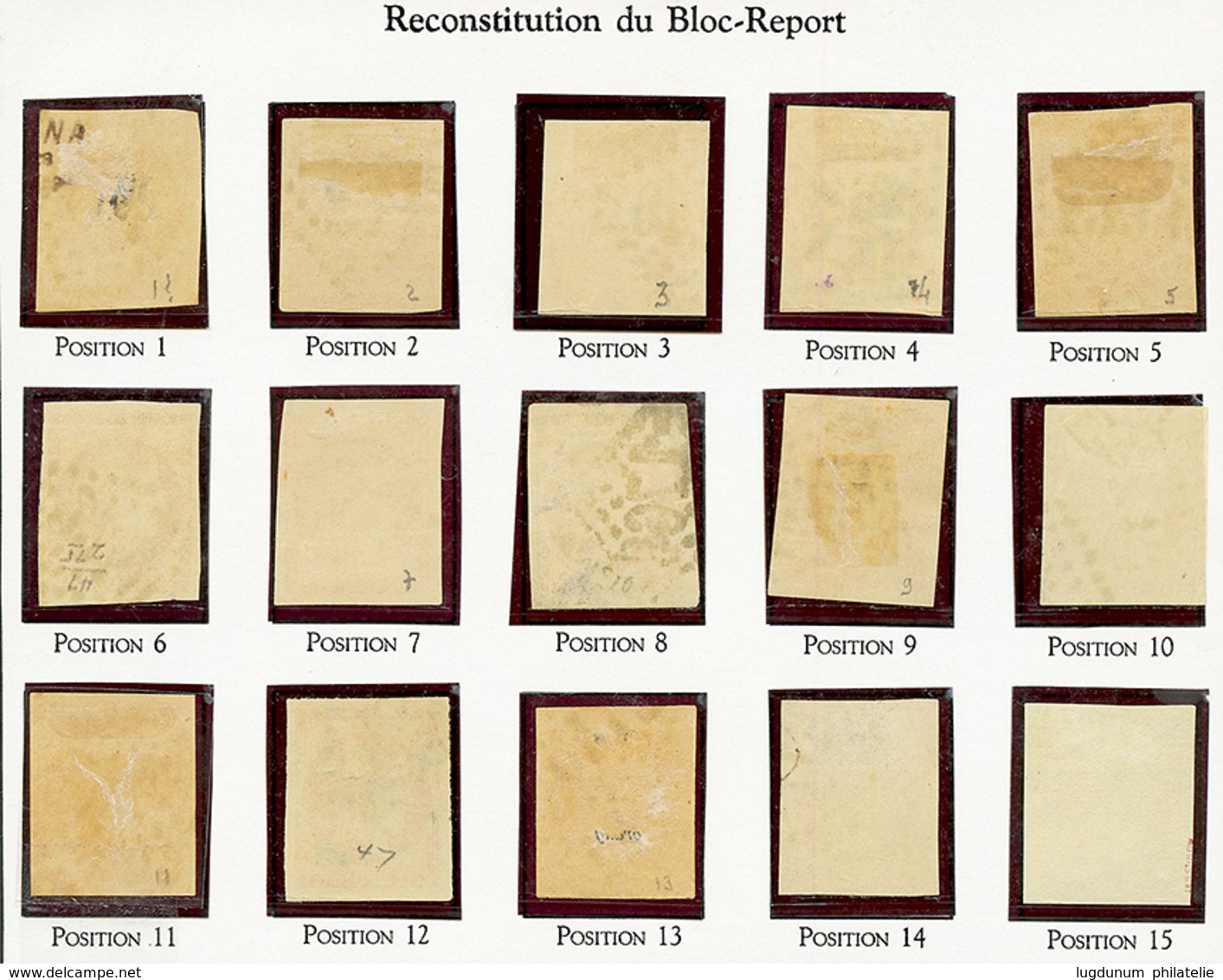 40c BORDEAUX (n°48) Reconstitution Du BLOC REPORT De 15 Timbres. 3 Timbres Avec Léger Pelurage Les Autres TB. Cote 2900€ - 1870 Emisión De Bordeaux