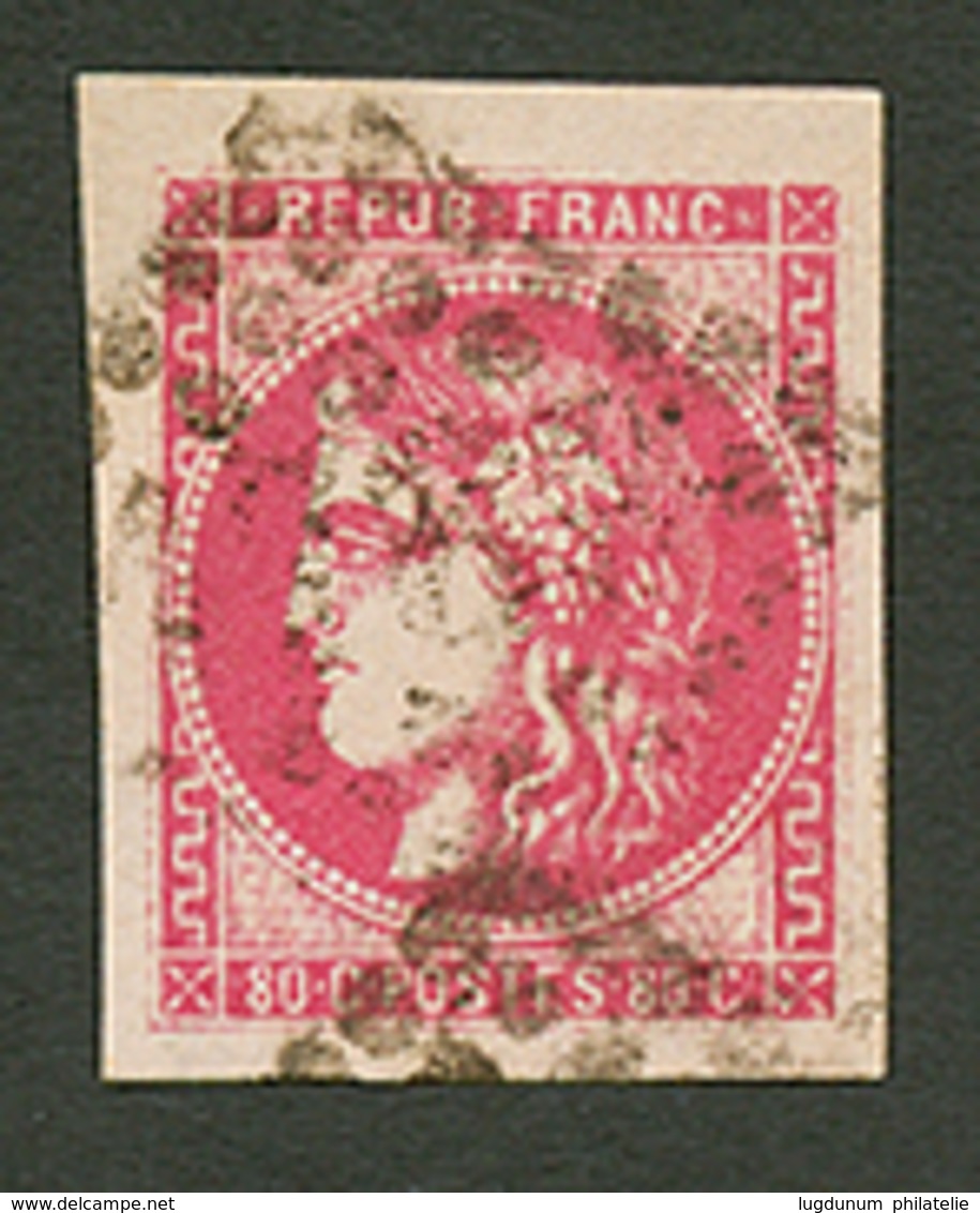 80c BORDEAUX (n°49) Obl. Grandes Marges. Signé SCHELLER. Superbe. - 1870 Bordeaux Printing