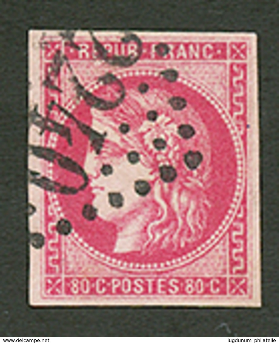 80c BORDEAUX (n°49) Rose Fonçé Obl. GC 2240. Signé SCHELLER. Superbe. - 1870 Bordeaux Printing