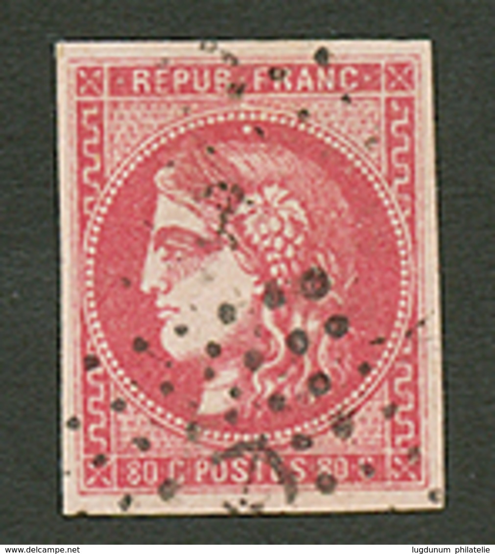 80c BORDEAUX (n°49d) GROSEILLE Obl. ANCRE. Cote 1200€++. Signé SCHELLER. TTB. - 1870 Emisión De Bordeaux