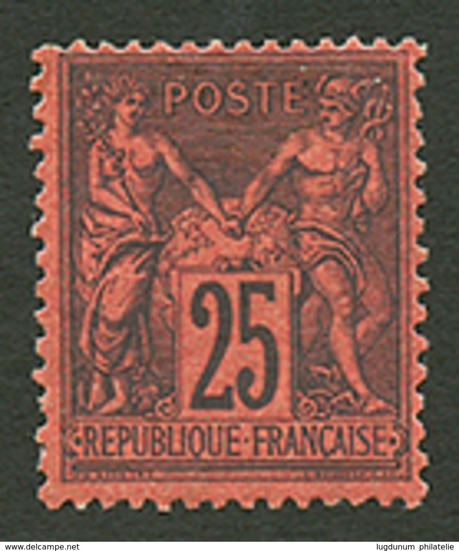25c SAGE Noir Sur Rouge Fonçé (n°91a) Neuf *. Cote 1700€. Certificat SCHELLER. TTB. - 1876-1898 Sage (Tipo II)