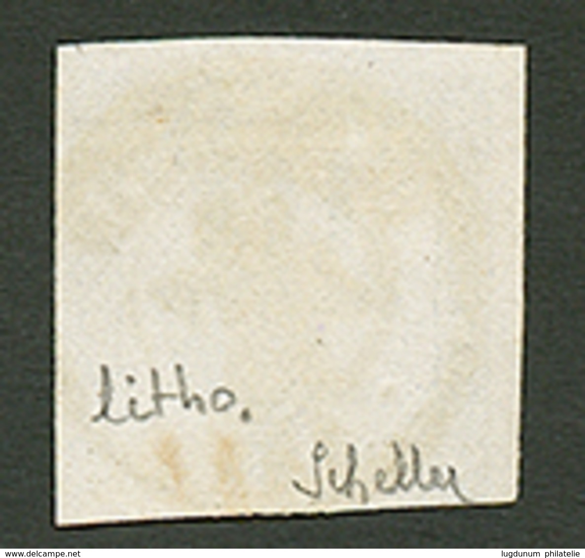 TAXE 10c LITHO. (n°1) Obl. T.15 ST QUENTIN Sur Fragment. Cote 350€. Signé SCHELLER. TTB. - Other & Unclassified