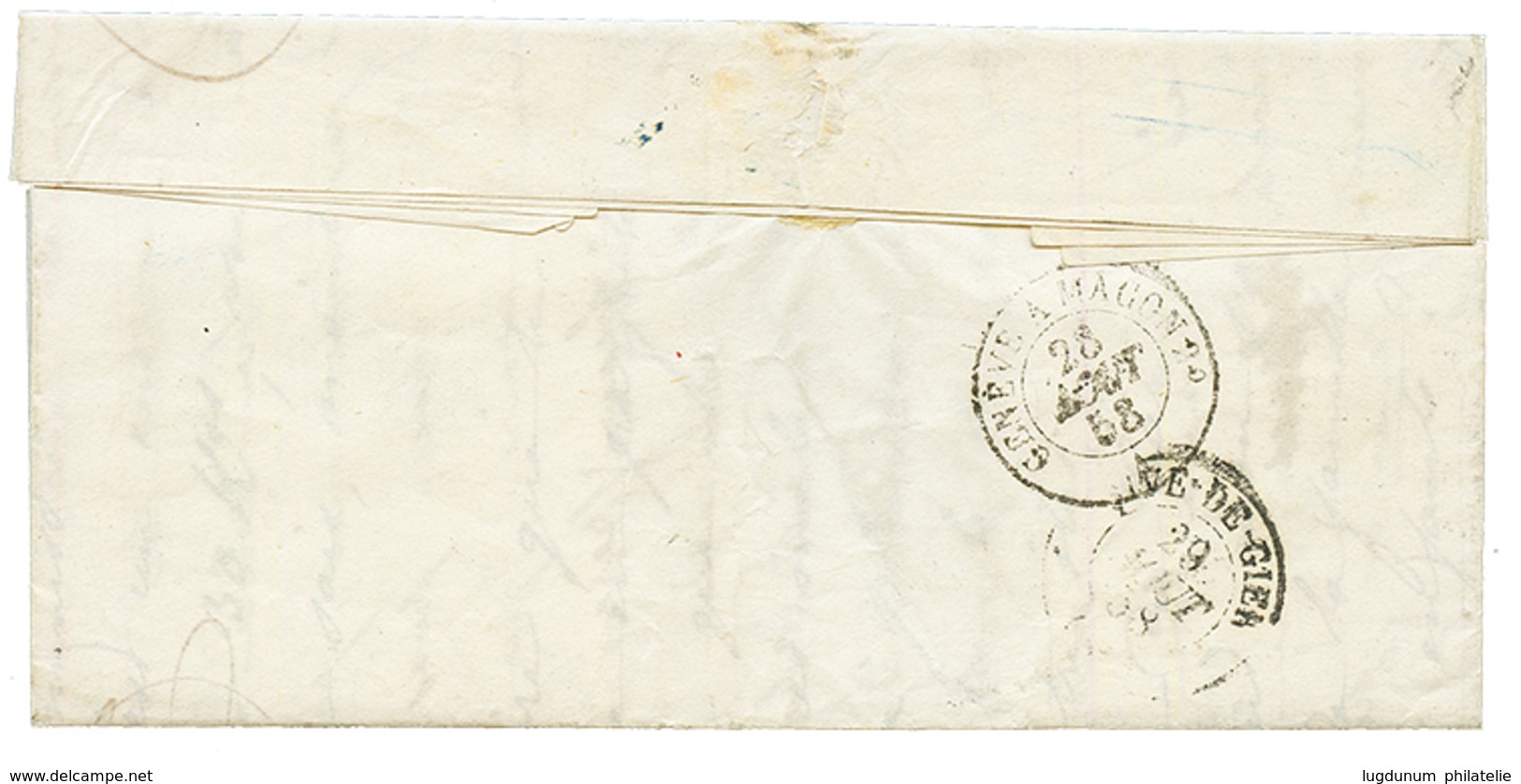 AIN : 1858 20c (n°14) Marges Exceptionnelles Obl. PC 3080 + T.24 ST GENIS POUILLY. TB. - Other & Unclassified