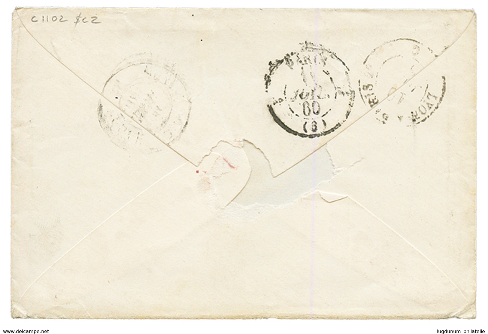 1860 FRANCE 20c(n°14) Obl. Cachet Sarde EVIAN Sur Enveloppe Pour PARIS. TB. - 1849-1876: Periodo Classico