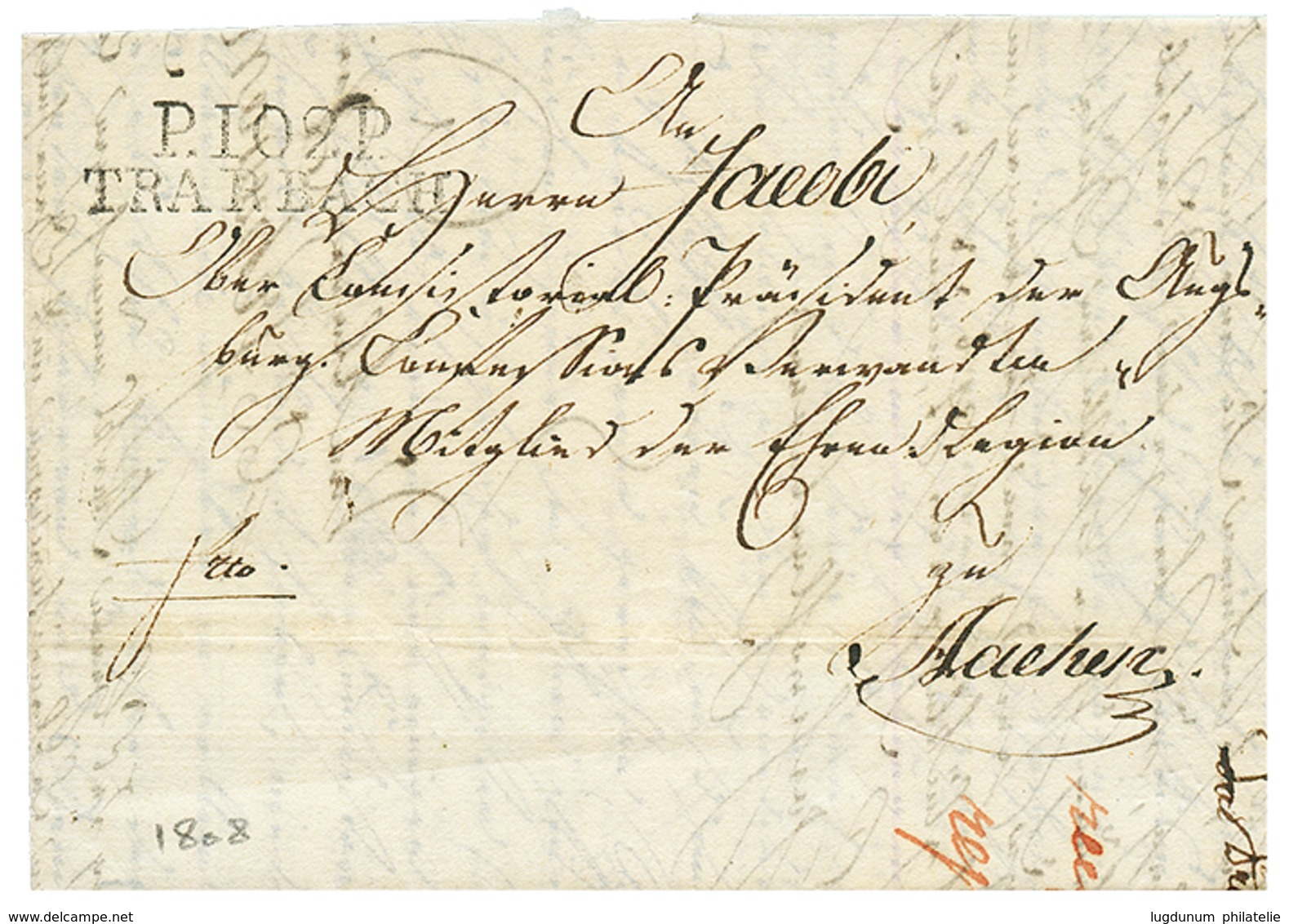 1808 P.102.P TRARBACH Sur Lettre Pour AACHEN. TTB. - 1792-1815 : Departamentos Conquistados