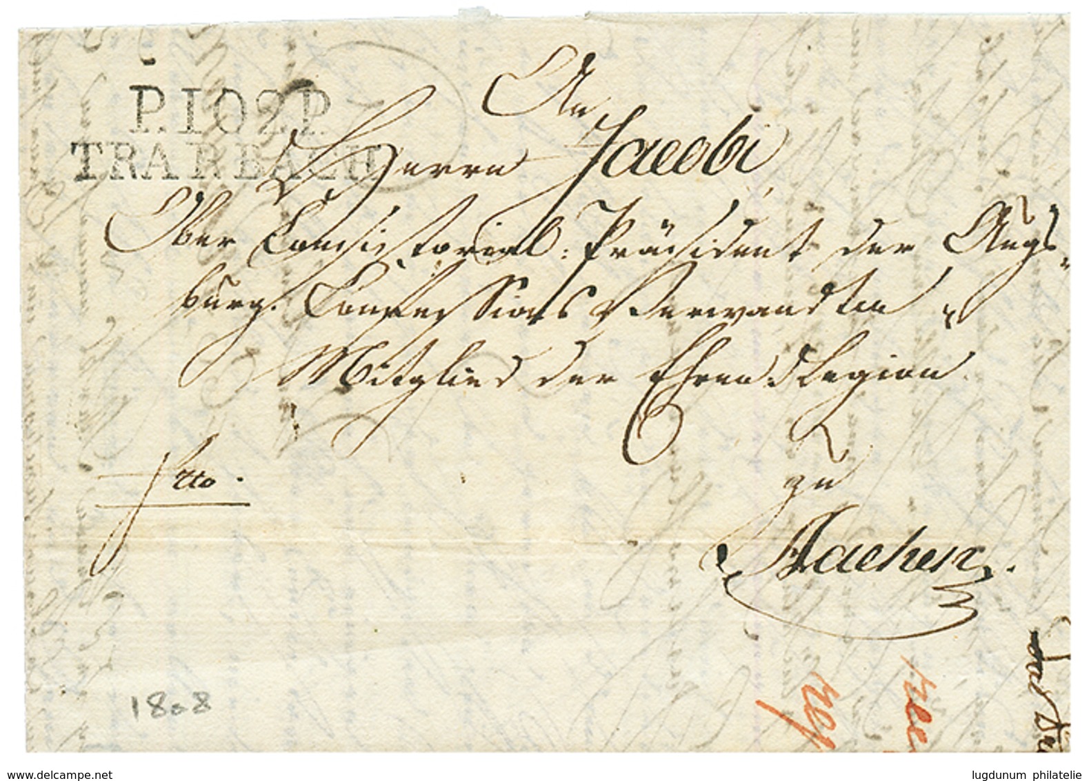 1808 P.102.P TRARBACH Sur Lettre Pour AACHEN. TTB. - 1792-1815: Conquered Departments