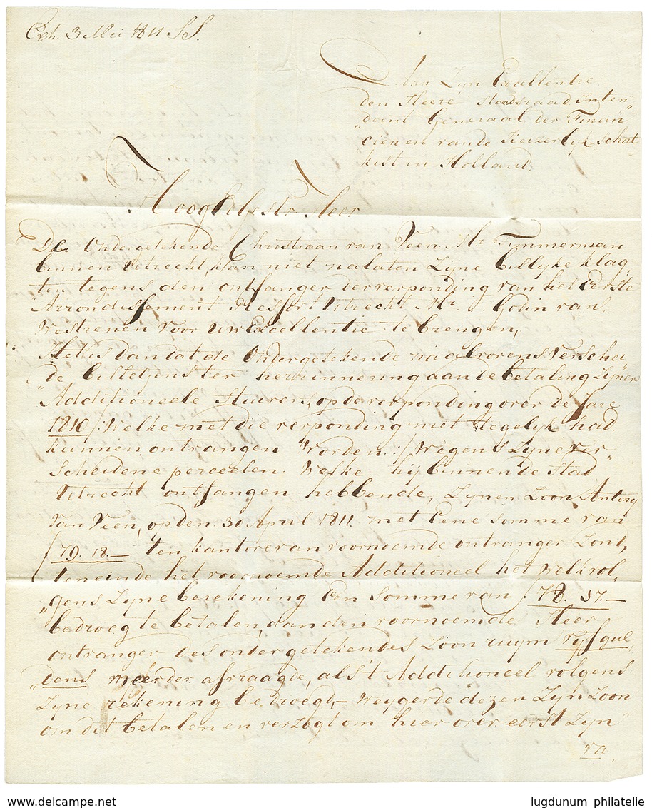 1811 P.118.P UTRECHT Sur Lettre Pour AMSTERDAM. TTB. - 1792-1815: Conquered Departments