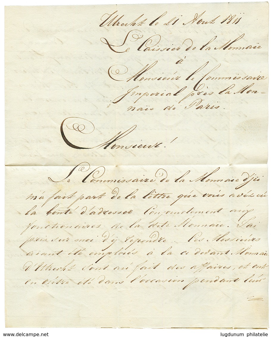 1811 P.118.P UTRECHT En Rouge Sur Lettre Pour PARIS. TTB. - 1792-1815: Conquered Departments