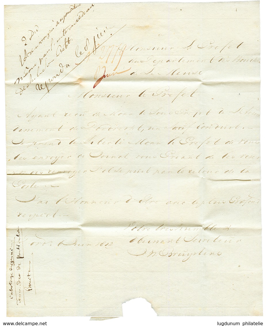 1812 P.119.P DORDRECHT Sur Lettre Avec Texte Pour LA HAYE. RARE. Superbe. - 1792-1815 : Departamentos Conquistados