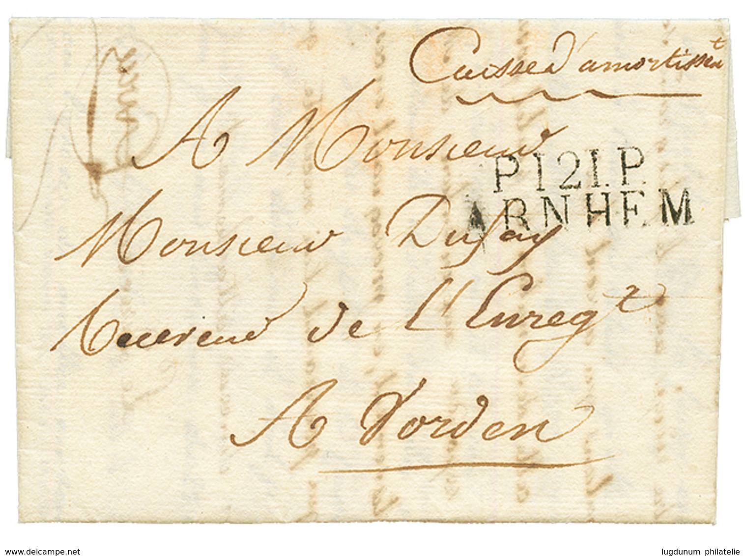 1812 P.121.P ARNHEM Sur Lettre Pour VORDEN. RARE. Superbe. - 1792-1815: Conquered Departments