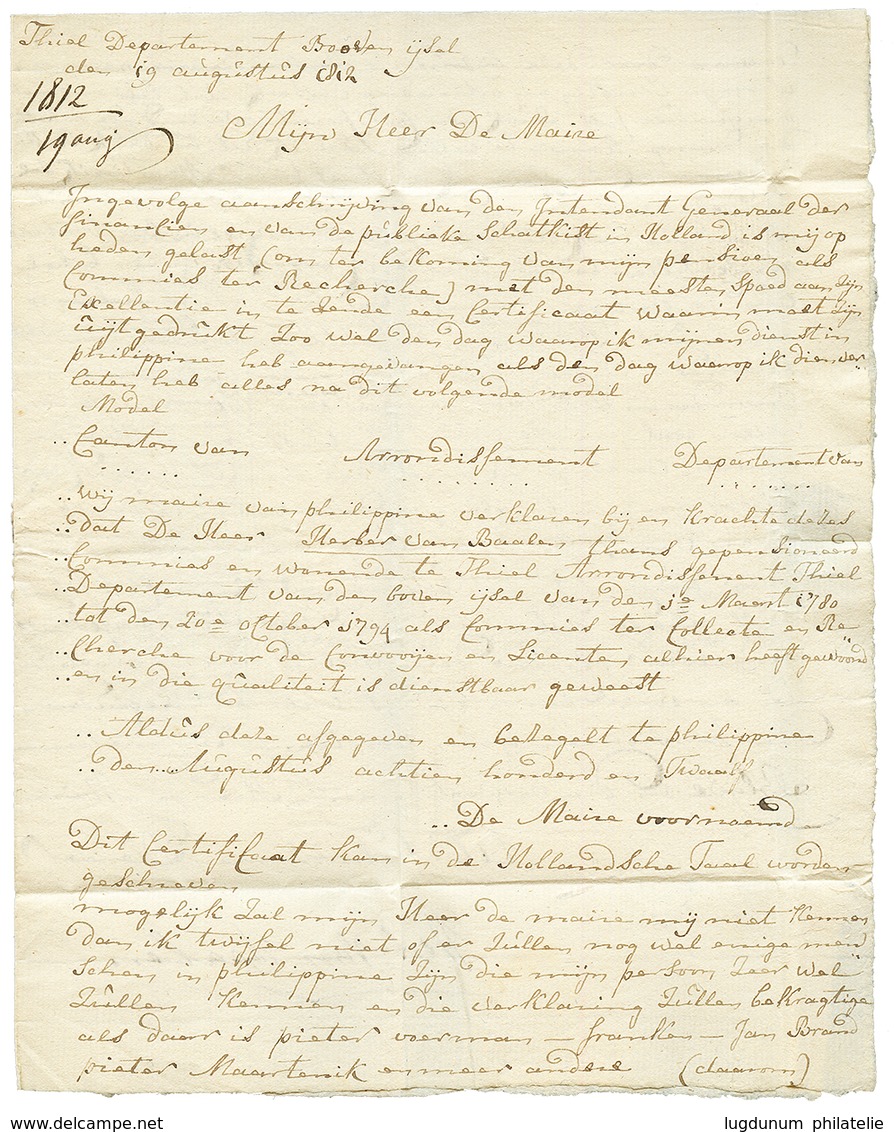 1811 121 THIEL Sur Lettre Pour LESCAUT. Superbe. - 1792-1815 : Departamentos Conquistados