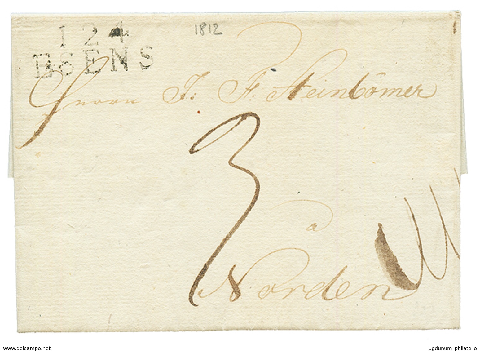 1812 124 ESENS Sur Lettre Pour NORDEN. TB. - 1792-1815 : Departamentos Conquistados