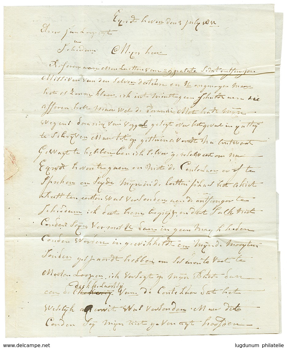 1812 126 EINDHOVEN En Rouge Sur Lettre Pour SCHIEDAM. Superbe. - 1792-1815 : Departamentos Conquistados