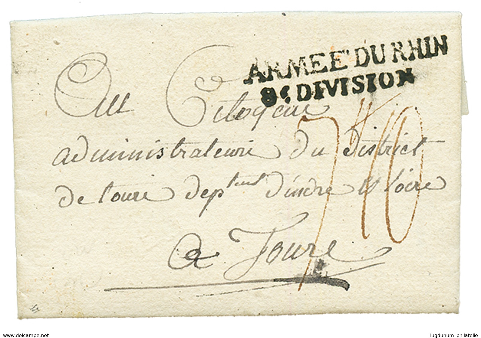 An 4 ARMEE DU RHIN / 8e DIVISION Sur Lettre Avec Texte Daté "HINGSVILLER" Pour La FRANCE. TTB. - Sellos De La Armada (antes De 1900)