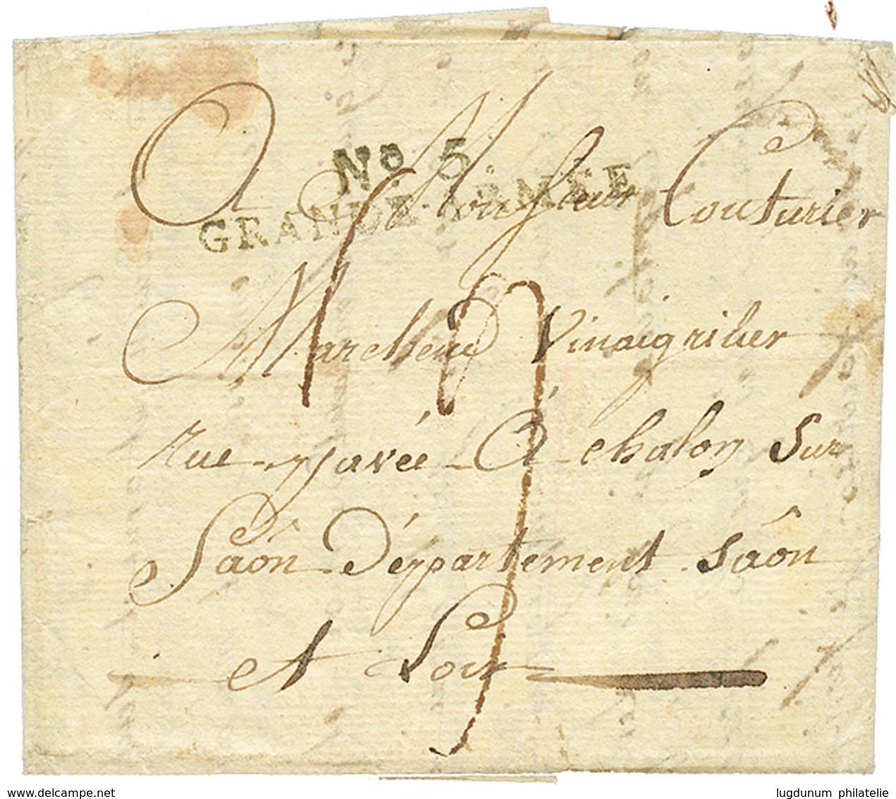 1807 N°5 GRANDE ARMEE Sur Lettre Avec Texte Daté "MEIVE" Pour La FRANCE. TTB. - Sellos De La Armada (antes De 1900)